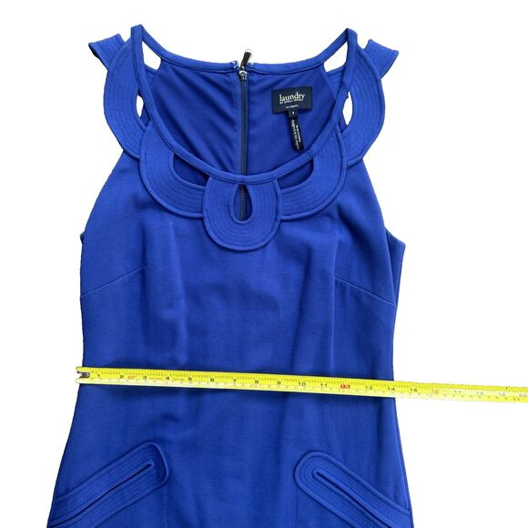Laundry by Shelli Segal Blue Sleeveless Dress Size 4 - Picture 6 of 16